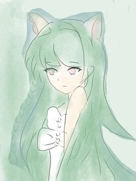 受驚的少女