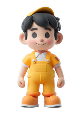 [免摳素材]一個可愛的小男孩的3D渲染圖