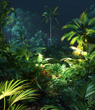 熱帶雨林夜晚場(chǎng)景