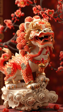 祥獅獻(xiàn)瑞的AI圖片