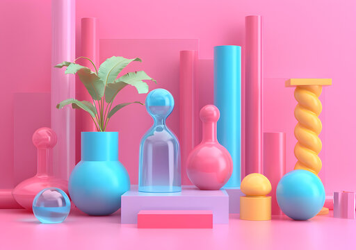 抽象3D幾何形狀背景