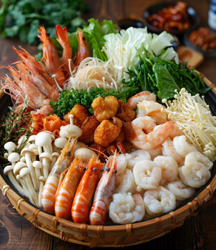 海鮮蔬菜火鍋食材