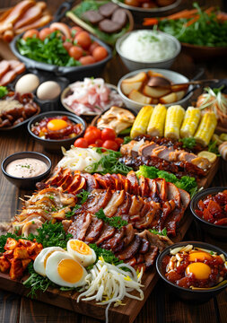 一桌豐盛的韓式料理