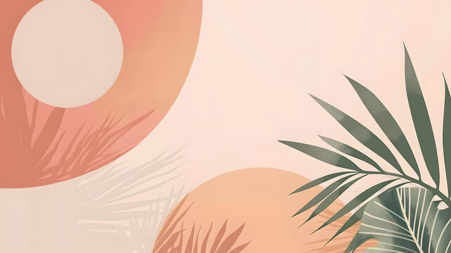 抽象熱帶棕櫚葉