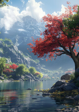 奇幻山谷紅樹湖