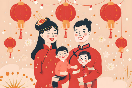 中國新年快樂，全家福