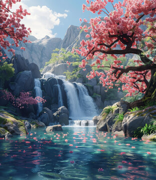 瀑布奇幻風(fēng)景