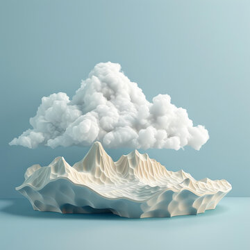 云朵山峰的AI圖片