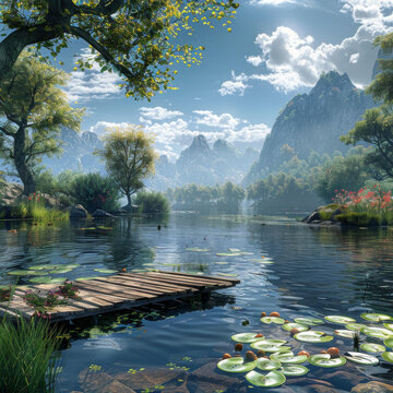 奇幻山湖美景