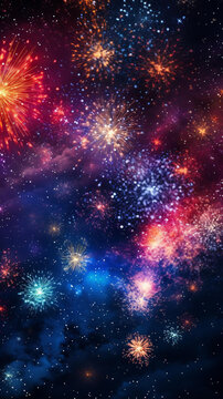 夜空中綻放的煙花