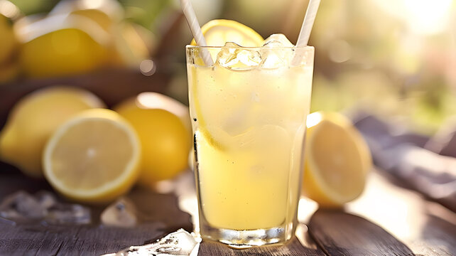 冰鎮(zhèn)檸檬水飲料