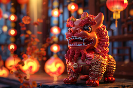 舞獅的AI圖片