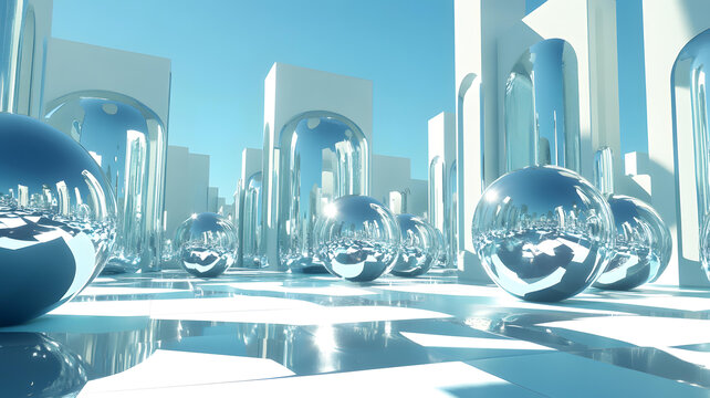 抽象的現(xiàn)代建筑設(shè)計(jì)3D渲染圖