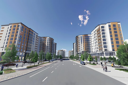 城市現(xiàn)代住宅樓建筑設(shè)計效果圖