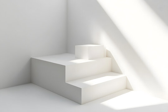 白色簡約3D產(chǎn)品展示臺模型