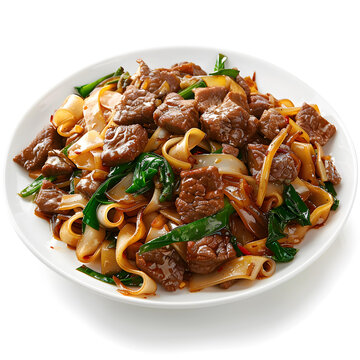 美味的牛肉炒河粉