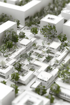 簡(jiǎn)約白色城市模型建筑景觀
