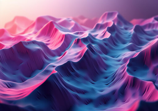 粉紫色的山地奇觀