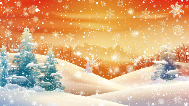 雪山冬景的AI圖片