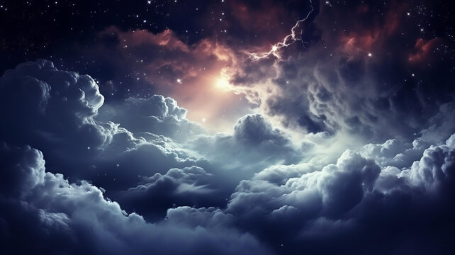星空下的云朵