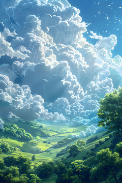 天空 云彩 山丘