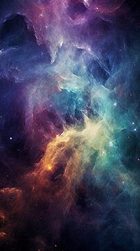 色彩斑斕的星云和發(fā)光的恒星