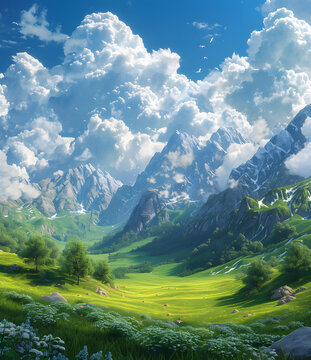 奇幻山谷的AI圖片