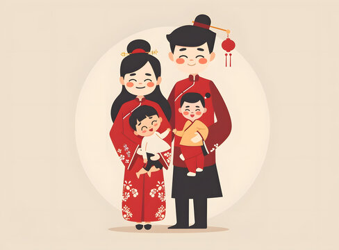 中國新年快樂家庭