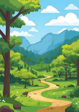 綠色森林小路風(fēng)景