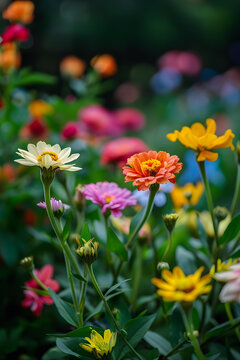 花園中的彩色鮮花
