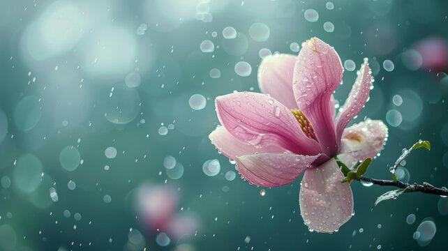 雨中的玉蘭花