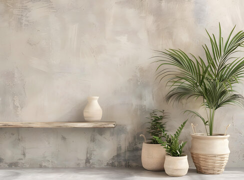 簡(jiǎn)約家居裝飾：綠植與水泥墻