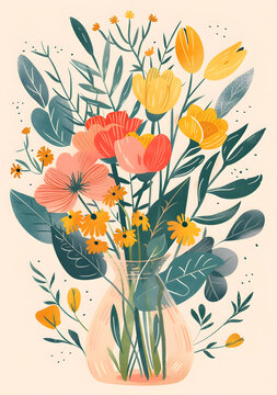 玻璃花瓶插花