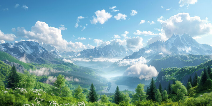 山河壯麗的AI圖片