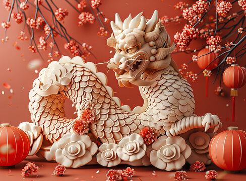 龍木雕的AI圖片