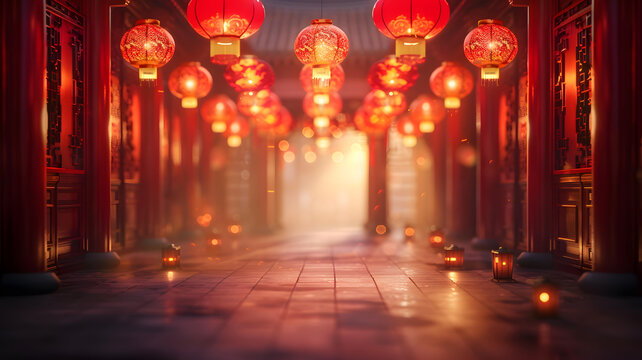 紅燈籠高掛的街道