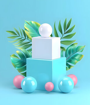 熱帶夏季簡約產(chǎn)品展示背景