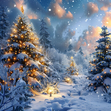 圣誕雪景之夜