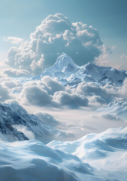 壯觀的雪山