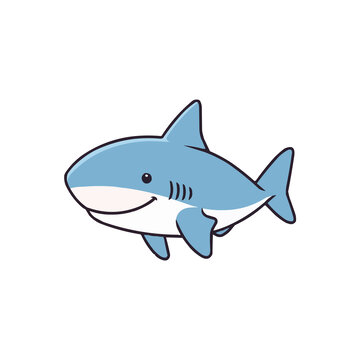 可愛鯊魚矢量素材