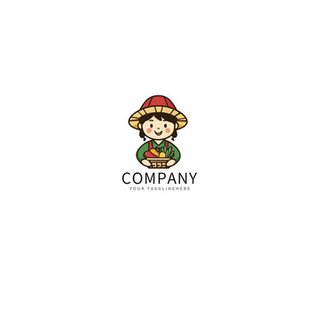 卡通風(fēng)格蔬菜店logo