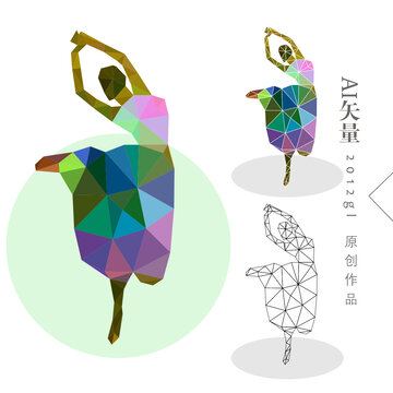 女性舞蹈抽象畫