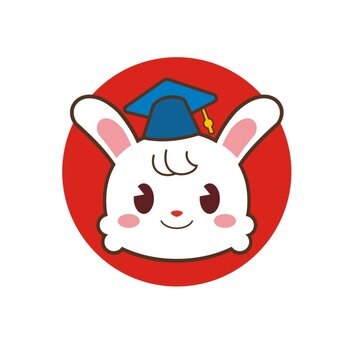卡通可愛小兔博士頭像矢量圖