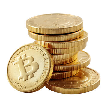 [免摳素材]一堆金幣孤立在白色背景上
