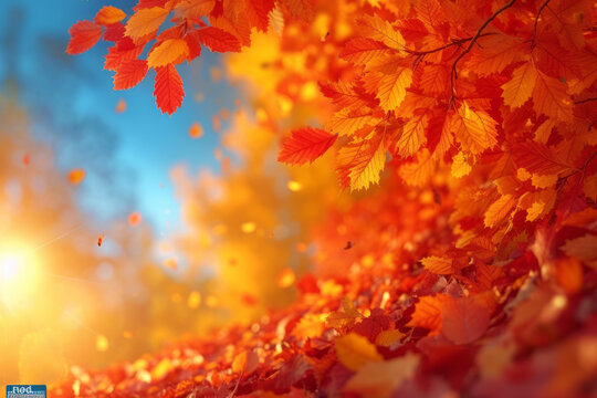 金秋時(shí)節(jié)紅葉似火秋葉紛飛美不勝收