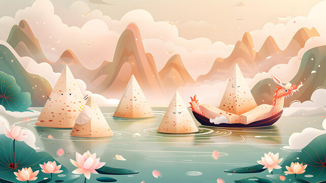 端午節(jié)粽子龍舟