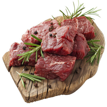 [免摳素材]生牛肉塊與迷迭香和黑胡椒