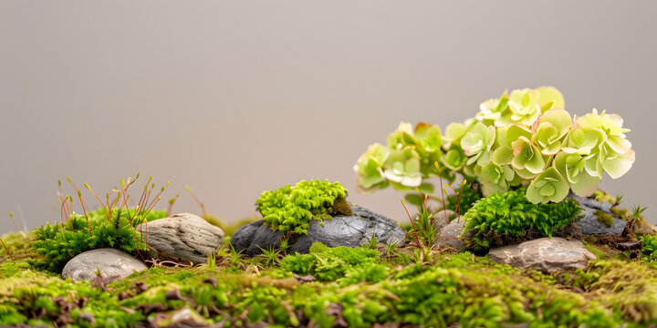青苔石頭背景圖