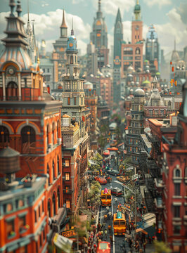 微縮城市街道場景