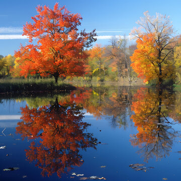 紅楓湖倒影